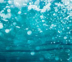 underwater photography of water bubbles