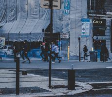 people running near street