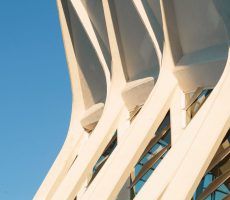 white concrete building frame