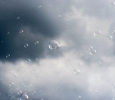 shallow focus of bubbles